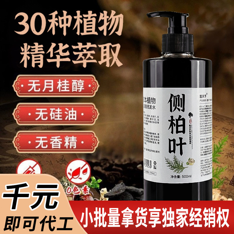 侧柏叶植物洗发水手工熬制