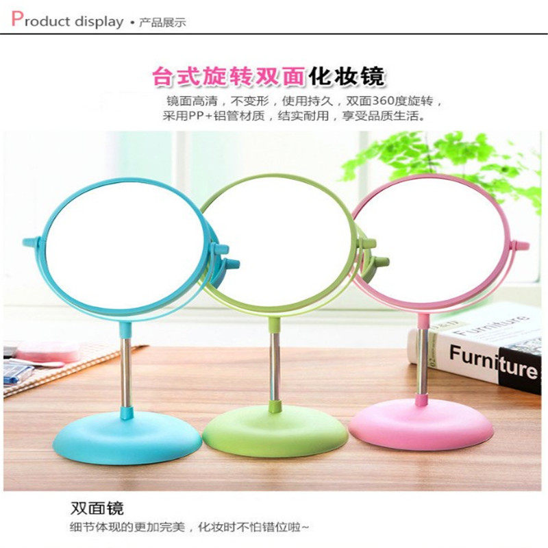 桌面复古台式化妆镜子 大号时尚梳妆镜 欧式台镜韩国公主镜补妆镜