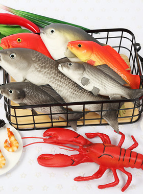 仿真红鲤鱼餐厅摄影道具装饰品