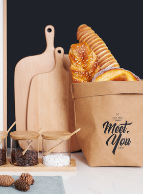 面包店烘培坊纸袋橱柜软装装饰品