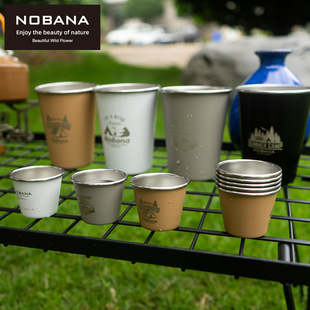 户外露营便携小酒杯4件套迷你304不锈钢烧烤白酒杯50ML水杯野营杯