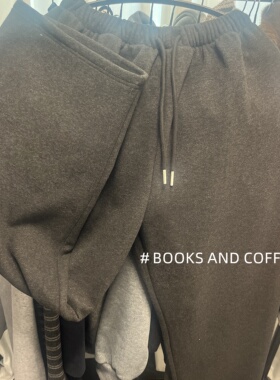 【FLOWER】2025秋冬新款百搭加绒加厚烟灰色直筒裤窄版休闲裤