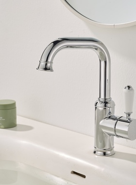 厨房R玫瑰金水滴铜28欧式简约美黑色白色冷热旋转创意加高