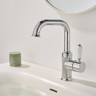 简约美黑色白色冷热旋转创意加高 厨房R玫瑰金水滴铜28欧式