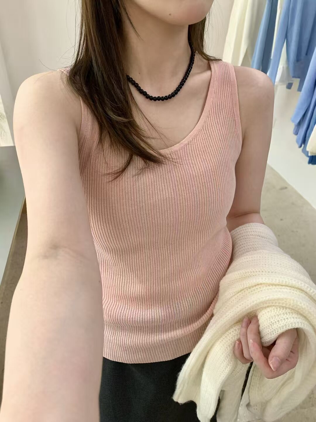 9867天丝亚麻坑条吊带背心女26春夏新款多色可选内搭外穿无袖上衣