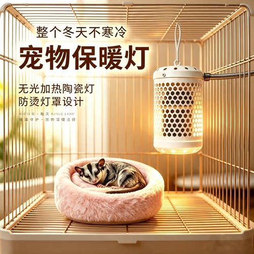 蜜袋鼯取暖器仓鼠鹦鹉保暖灯陶瓷保暖灯无光恒温加热灯过冬神器