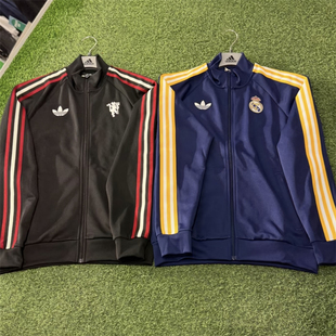 Adidas三叶草 皇马曼联男子运动训练足球夹克外套 KE3846 JZ2230