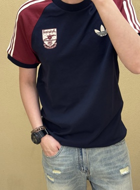 Adidas三叶草 阿森纳男子足球复古运动休闲潮流短袖T恤 IY0053
