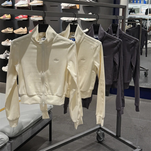 Adidas三叶草 女子运动休闲潮流修身短款夹克外套 KB5445 KB5446