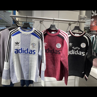 Adidas三叶草 男女运动休闲潮流复古针织衫毛衣卫衣JL8361 JL8365