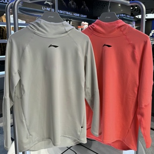 长袖 CBA运动训练男子篮球速干连帽套头衫 T恤AAEU003 2024赛季 李宁