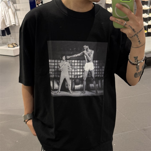 Adidas三叶草 李小龙联名电影剪影潮流宽松短袖T恤 JZ7907 JZ7911
