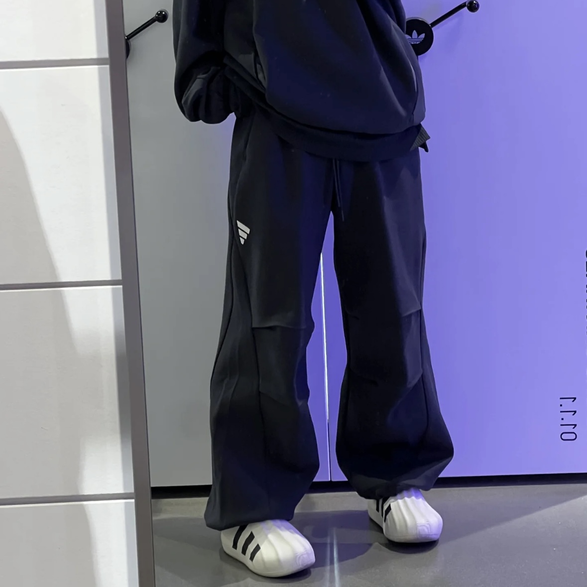 Adidas阿迪达斯 FOS 运动休闲潮流针织阔腿裤长裤 JY0207 JY0208