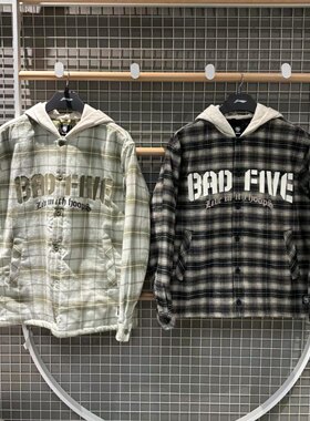 李宁 反伍男子运动休闲潮流格子连帽款式棉服夹克外套 AFMV001