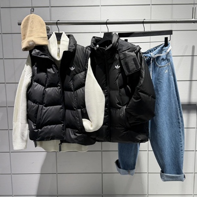 Adidas三叶草 男女运动休闲潮流可拆卸羽绒服外套 JW1365 JW1367