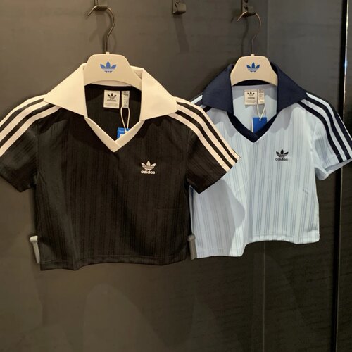 Adidas三叶草 女子运动休闲潮流短款POLO衫短袖T恤 JD5864 JD2608