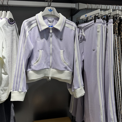 Adidas三叶草 女子运动休闲潮流针织夹克外套长裤 KY2151 KY2198