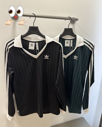 Adidas三叶草 男女运动休闲潮流条纹POLO衫长袖T恤 IZ2446 IZ4808