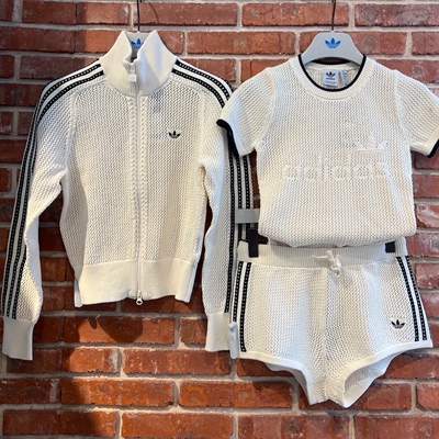 Adidas三叶草 女子运动潮流针织外套短袖短裤 JD1082 JD1076 1078