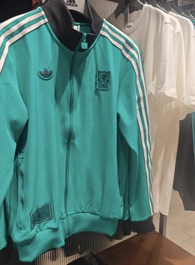 Adidas三叶草 利物浦第二客场运动训练足球立领夹克外套 JW5464