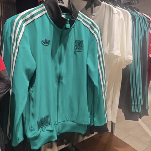 Adidas三叶草 利物浦第二客场运动训练足球立领夹克外套 JW5464