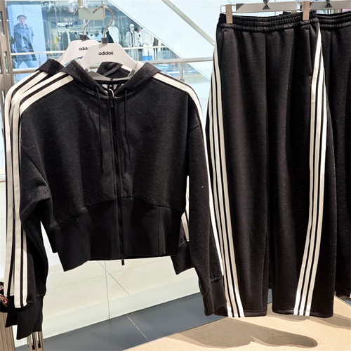 Adidas三叶草 女子运动休闲潮流闪钻夹克外套长裤 KX8905 KX8912