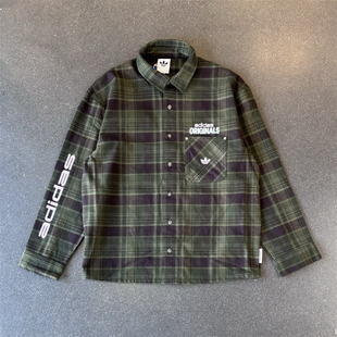 KG6451 外套 KG6452 运动休闲潮流印花宽松格子衬衫 Adidas三叶草