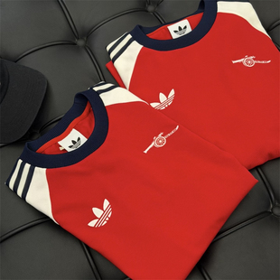 Adidas三叶草 阿森纳男子运动休闲复古刺绣足球宽松卫衣 KB1765