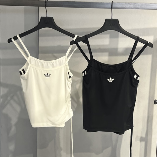Adidas三叶草 女子运动潮流复古假两件吊带背心 KW4524 KW4525