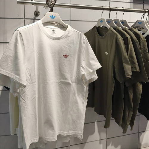 Adidas三叶草 男女运动休闲潮流印花宽松短袖T恤 JD2796 JD2797