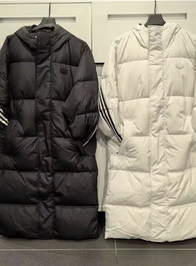 Adidas三叶草 网红款男女运动休闲潮流长款羽绒服外套IU4832/4831