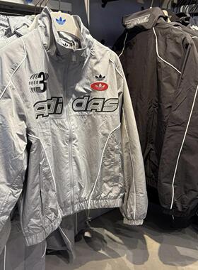 Adidas三叶草 运动潮流机车服赛车服夹克外套长裤 JM8033 JM8034