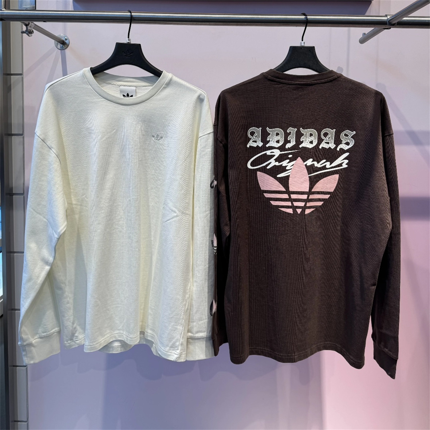 Adidas三叶草 男女运动休闲潮流复古宽松长袖T恤 KR5045 KR5046,运动服/休闲服装,运动T恤,淘宝优惠券,粉丝福利购,淘宝优惠卷