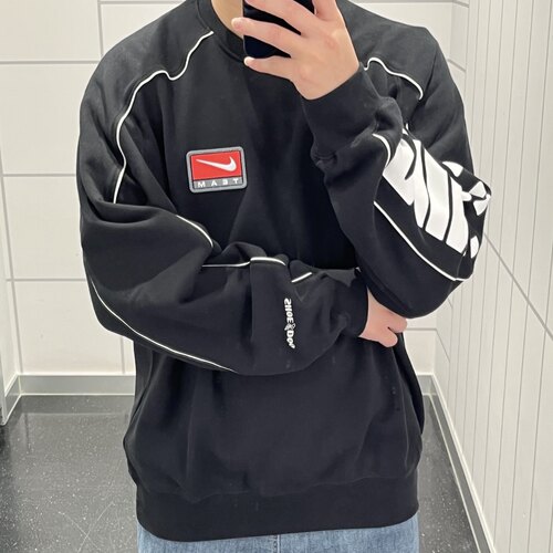 Nike耐克 男子运动休闲潮流鞋狗刺绣印花宽松套头衫卫衣 FB7261