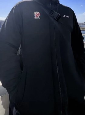 李宁 CBA秋冬款男子运动训练篮球热身出场服卫衣开衫外套 AWDT889