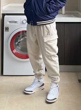 Nike耐克 Jordan 男子运动休闲潮流摇粒绒加绒保暖束脚长裤DV1568