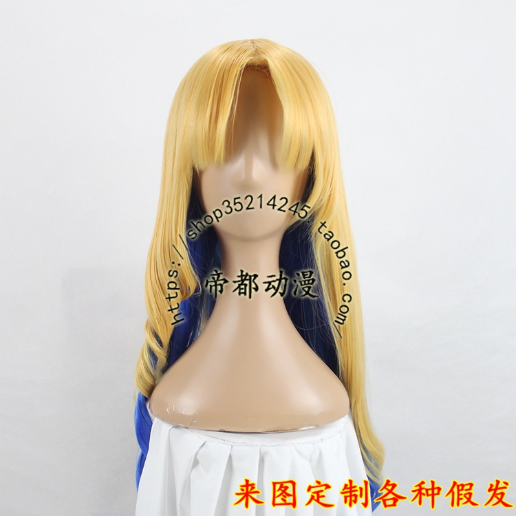 帝都动漫cosplay假毛 fate COS露维亚挑染罗马卷定做假发