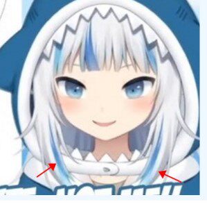 帝都动漫cosplay假毛COS鲨鱼HOLOLIVE ENGLISH挑染齐刘海定制假发