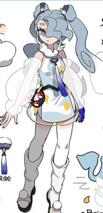 帝都动漫 初音未来 宝可梦联动 飞行 七夕青鸟COS 定制假发 造型