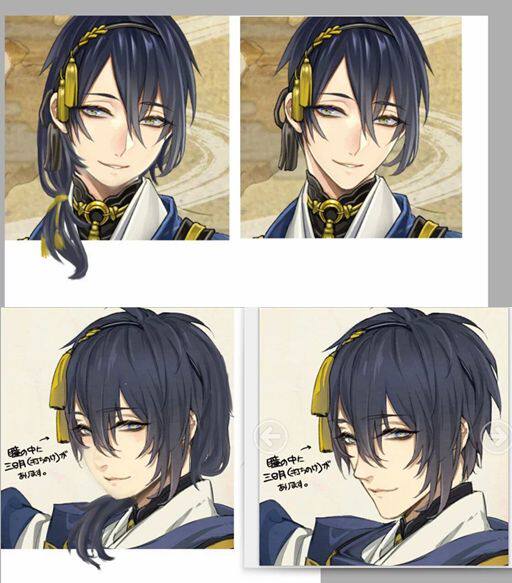 cosplay假发 cos 刀剑乱舞 三日月宗近 性转 蓝黑色  定做假发