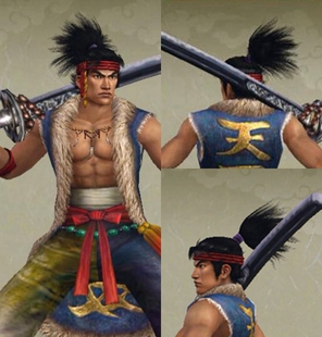 帝都动漫cosplay假发 COS 战国无双 宫本武藏 马尾 定做假毛