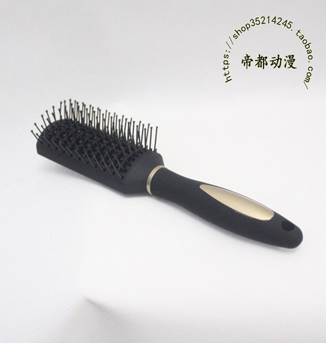 超级大营家 假发专用大齿梳子 发梳黑色防静电 假发配件