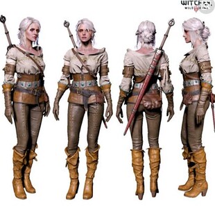 帝都动漫 巫师3 狂猎Ciri女狩魔猎人 cos假发 来图定制 游戏造型