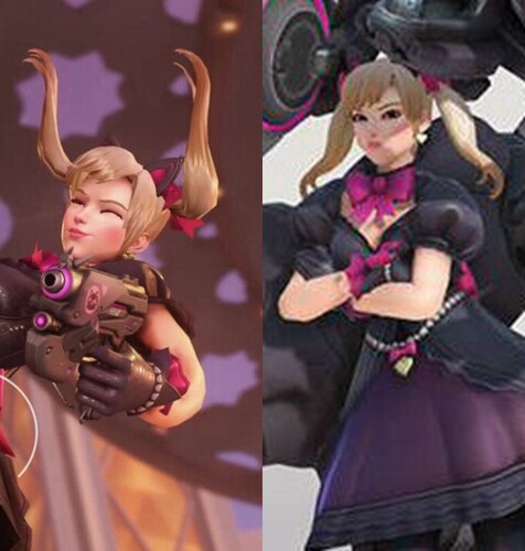 守望先锋dva黑猫皮肤cos假发