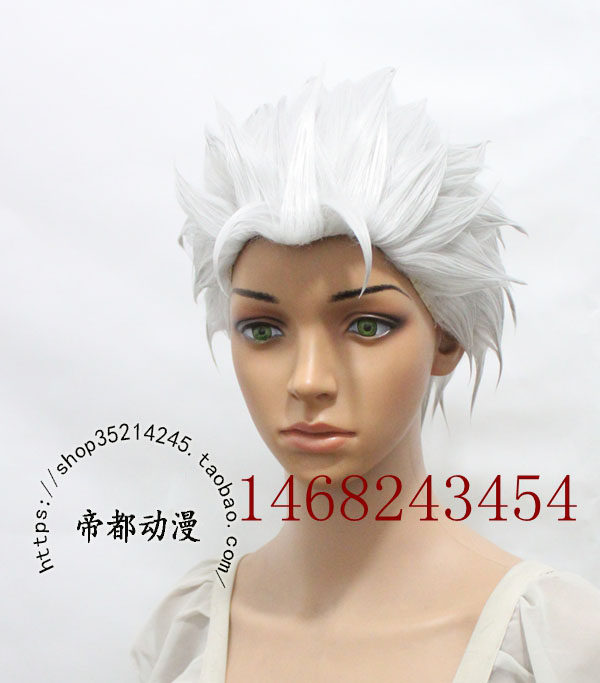 cosplay假毛 cos维吉尔鬼泣4 银灰色 美人尖背头定做各种假发