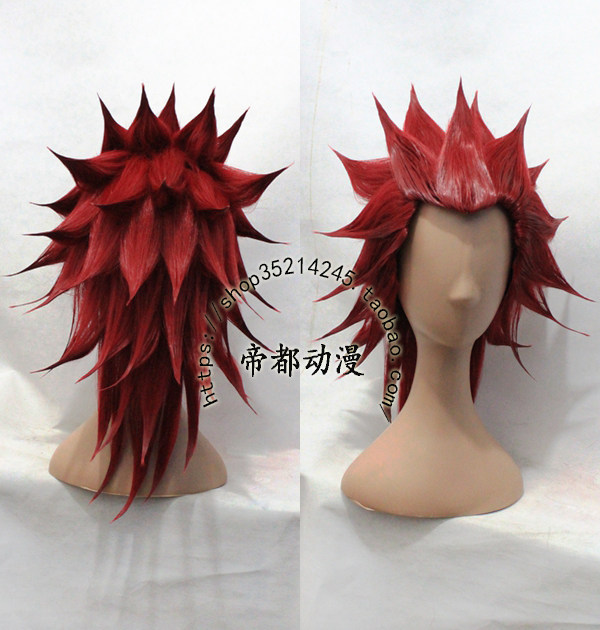 帝都动漫cosplay假发 cos 王国之心 炎之烈风 阿克塞尔  定做假毛