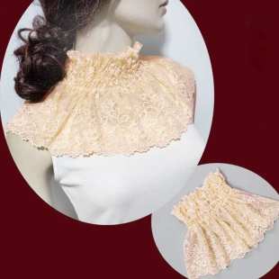 百搭假衣领口蕾丝领子围脖女弹力脖套薄款 护颈防晒蕾丝围脖套头