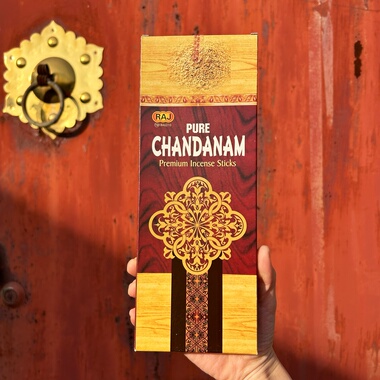 【性价比高】RAJ印度老山檀香经济装CHANDAN进口薰香竹签线香60根