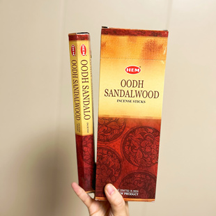 印度进口HEM线香 沉檀香OODH SANDALWOOD木质调竹签香 复合型香味