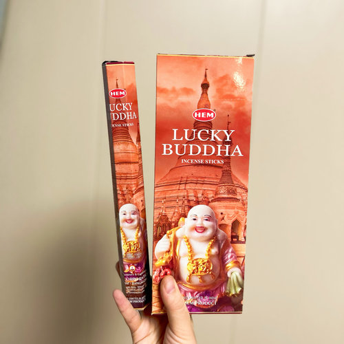 印度进口线香HEM 幸运佛LUCKY BUDDHA薰香竹签香 “无事笑神仙”